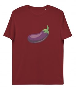 unisex organic cotton t shirt burgundy front 62d59de693a4b