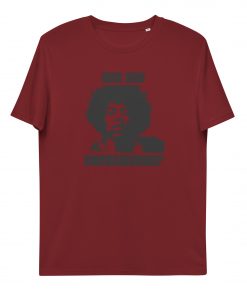 unisex organic cotton t shirt burgundy front 62d59f3be5f85