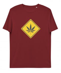 unisex organic cotton t shirt burgundy front 62d6d6a841975