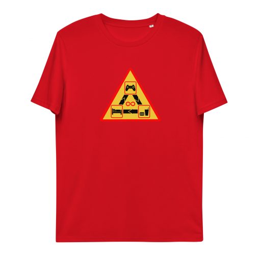 unisex organic cotton t shirt red front 62c1872b00bd6