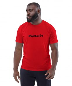 unisex organic cotton t shirt red front 62c1b0ee363df