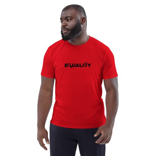 unisex organic cotton t shirt red front 62c1b0ee363df