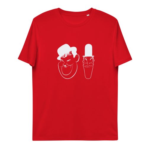 unisex organic cotton t shirt red front 62c1b2186b824
