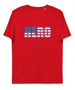 unisex organic cotton t shirt red front 62d59d8f14237