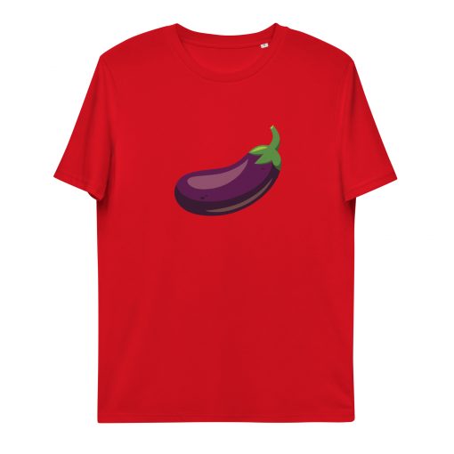 unisex organic cotton t shirt red front 62d59de695ad9