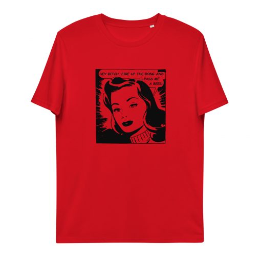 unisex organic cotton t shirt red front 62d6cb312ead4