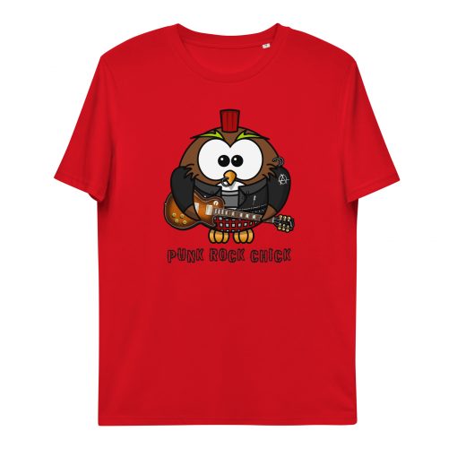 unisex organic cotton t shirt red front 62d805a8e0098