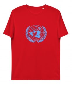unisex organic cotton t shirt red front 62d81c233aa19