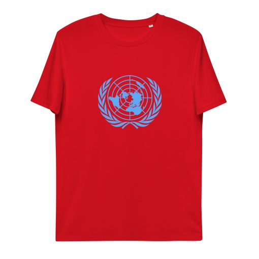 unisex organic cotton t shirt red front 62d81c233aa19