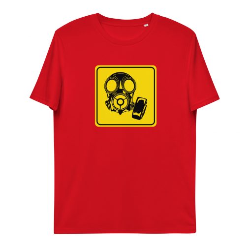 unisex organic cotton t shirt red front 62e541c8dbbc4