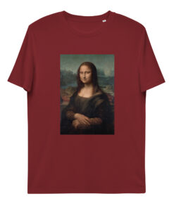 unisex organic cotton t shirt burgundy front 65f3032058735