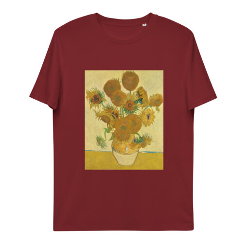 unisex organic cotton t shirt burgundy front 65f43cc65377c