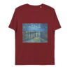 unisex organic cotton t shirt burgundy front 65f4415c3ccb5