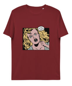 unisex organic cotton t shirt burgundy front 65f45cf029970