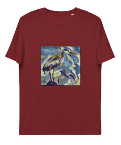 unisex organic cotton t shirt burgundy front 65f5fd82045c6