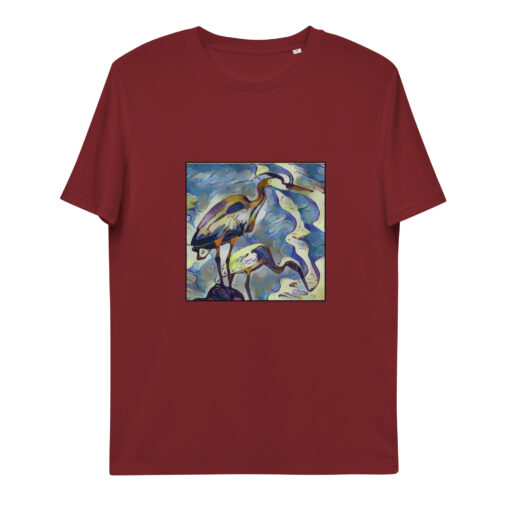 unisex organic cotton t shirt burgundy front 65f5fd82045c6