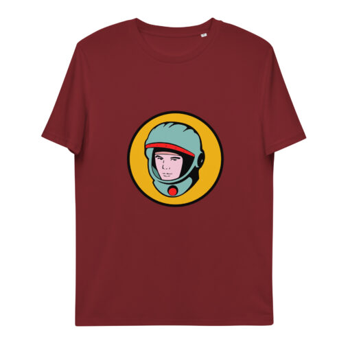 unisex organic cotton t shirt burgundy front 65f8380ec0f6c