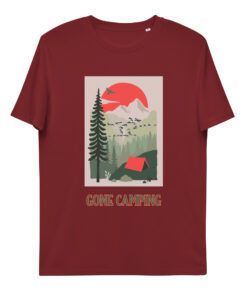 unisex organic cotton t shirt burgundy front 65f84e98907ca