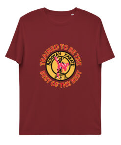 unisex organic cotton t shirt burgundy front 65f865825f326
