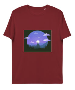 unisex organic cotton t shirt burgundy front 65f86707ee4c8