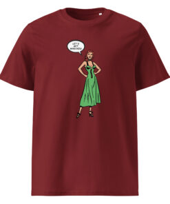 unisex organic cotton t shirt burgundy front 65fc3bd714e2f