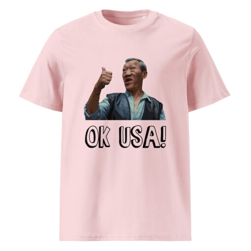 unisex organic cotton t shirt cotton pink front 66049e0db001e