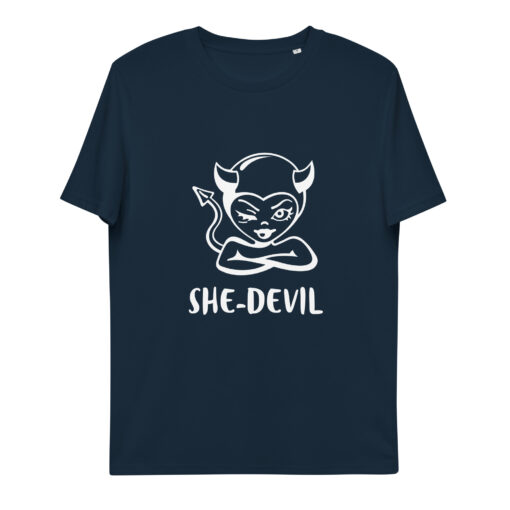 She-Devil (Wht) - Unisex organic cotton t-shirt - Image 4