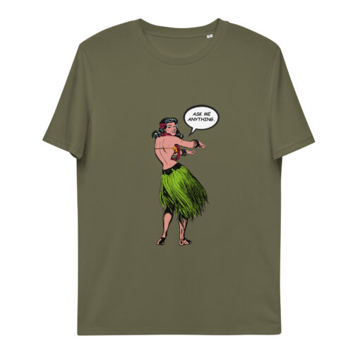 unisex organic cotton t shirt khaki front 65f5c80093586
