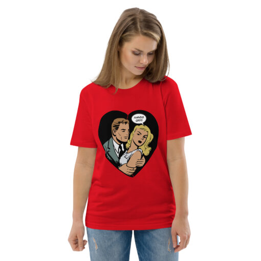 unisex organic cotton t shirt red front 2 65f45b6f66999