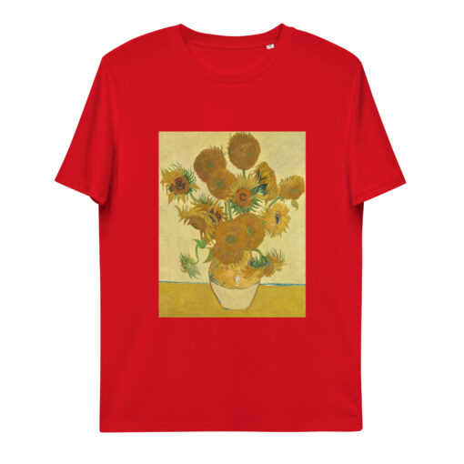 unisex organic cotton t shirt red front 65f43cc65522c