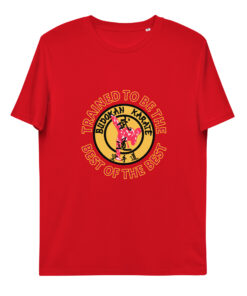 unisex organic cotton t shirt red front 65f8658261cec