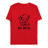 unisex organic cotton t shirt red front 65f86bd08bd6e