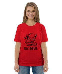 unisex organic cotton t shirt red front 65f86bd08e391