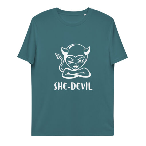 She-Devil (Wht) - Unisex organic cotton t-shirt - Image 8