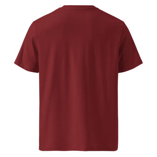 unisex organic cotton t shirt burgundy back 6627e3b764fd2