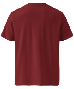 unisex organic cotton t shirt burgundy back 662d59d3b3615