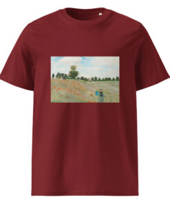 unisex organic cotton t shirt burgundy front 66292f7c54091