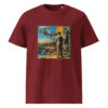 unisex organic cotton t shirt burgundy front 662d59d3a1347