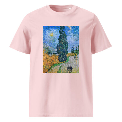 unisex organic cotton t shirt cotton pink front 661320fb5d5f5