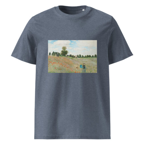 unisex organic cotton t shirt dark heather blue front 66292f7c76fe9