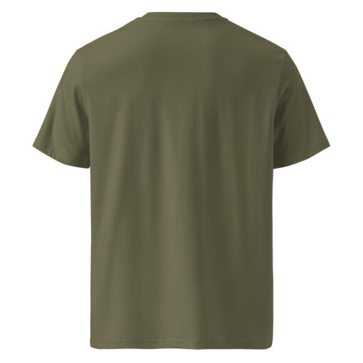 unisex organic cotton t shirt khaki back 6627e28349d1a