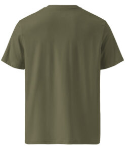 unisex organic cotton t shirt khaki back 6627eb70861da