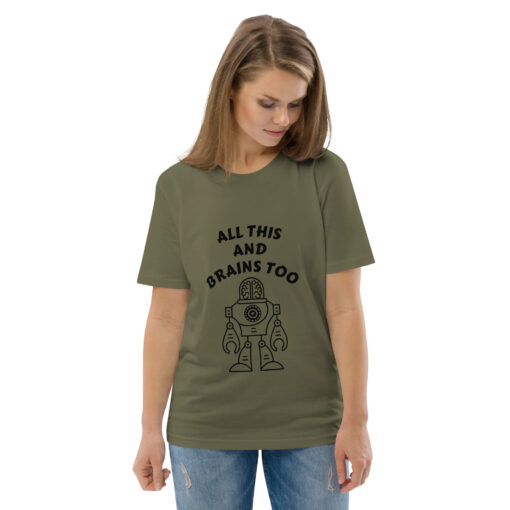 unisex organic cotton t shirt khaki front 2 662928e233478