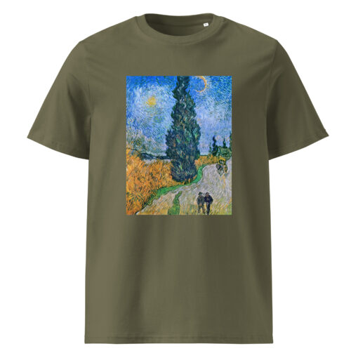unisex organic cotton t shirt khaki front 661320fb4d2b4