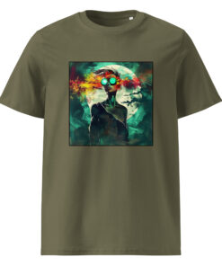 unisex organic cotton t shirt khaki front 6617c5652231c