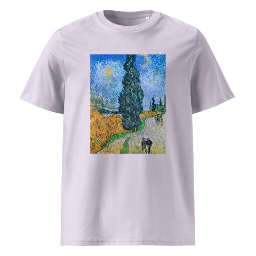 unisex organic cotton t shirt lavender front 661320fb61df6