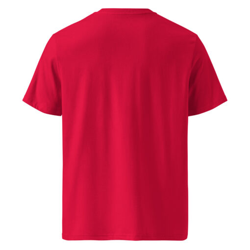 unisex organic cotton t shirt red back 6627e3b7825ea