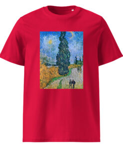 unisex organic cotton t shirt red front 661320fb48f24