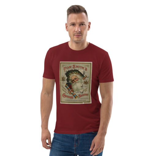 unisex organic cotton t shirt burgundy front 673b763220692